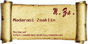 Madarasi Zsaklin névjegykártya